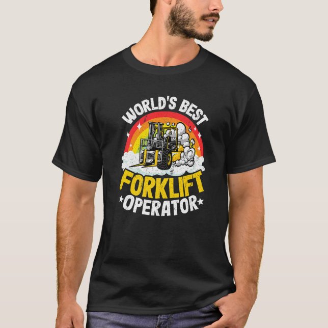 Forklift Driver Rainbow World's Best Forklift Oper T Shirt (Framsida)