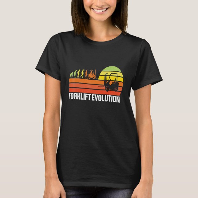 Forklift Evolution Funny Forklift Operator Fork Re T Shirt (Framsida)