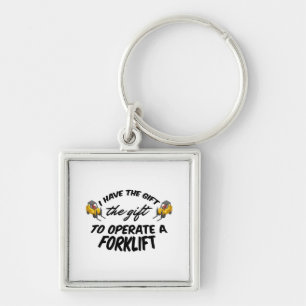 Forklift Gift Fyrkantig Silverfärgad Nyckelring