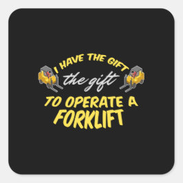 Forklift Gift Fyrkantigt Klistermärke