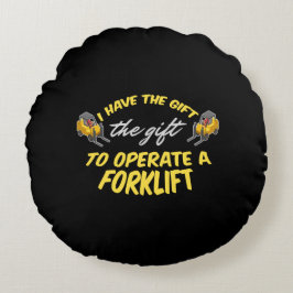 Forklift Gift Rund Kudde