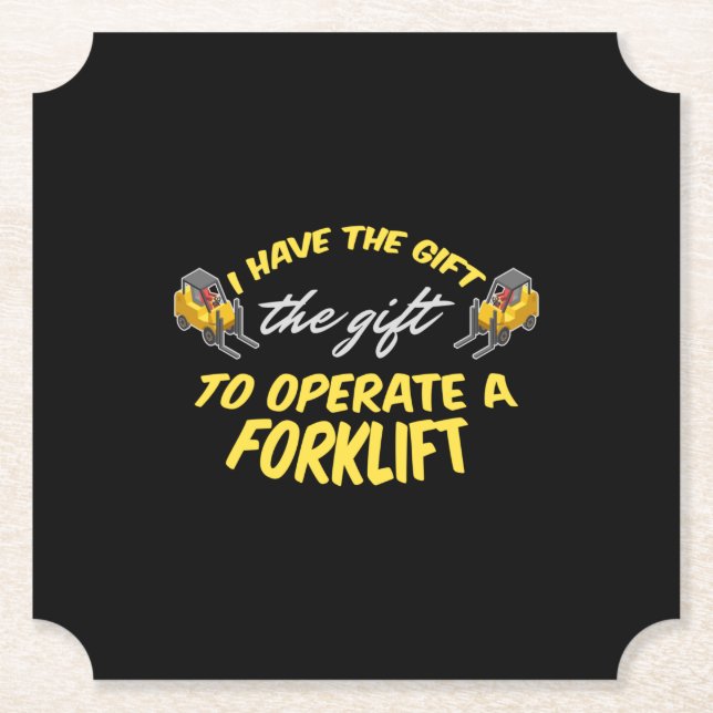 Forklift Gift Underlägg Papper (Framsida)