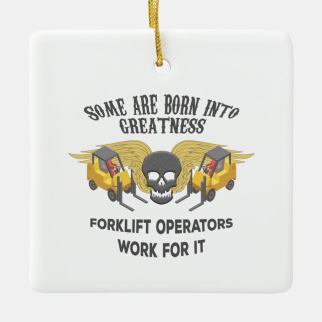 Forklift Greatness Julgransprydnad Keramik (Framsida)