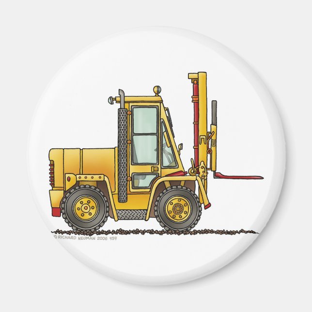 Forklift Lastbil Construction Magnets Magnet (Framsidan)