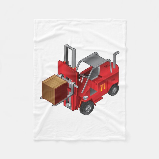 Forklift Lastbil Fleecefilt (Framsidan)
