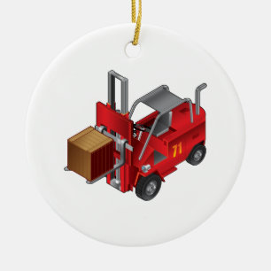 Forklift Lastbil Julgransprydnad Keramik