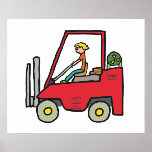 Forklift Lastbil Poster