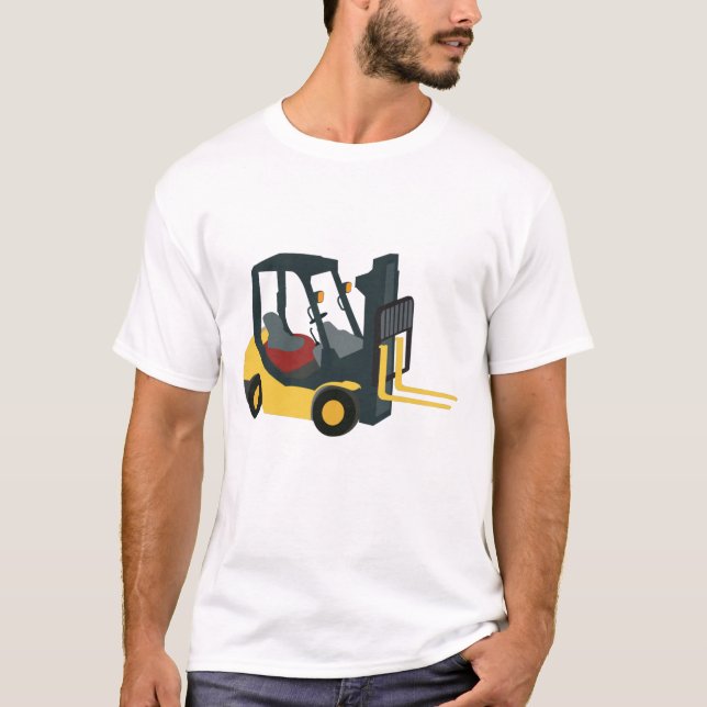 Forklift Lastbil T Shirt (Framsida)