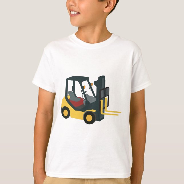 Forklift Lastbil T Shirt (Framsida)