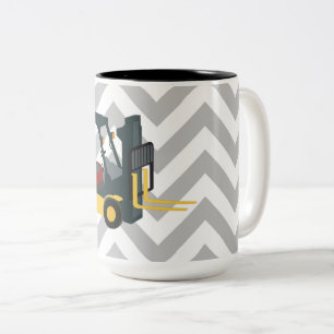 Forklift Lastbil Två-Tonad Mugg