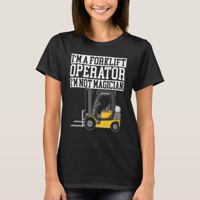 Forklift Operator Lastbil Worker T Shirt (Framsida)