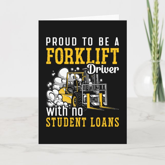 Forklift Operator Proud To Be A Forklift Driver Kort (Framsida)