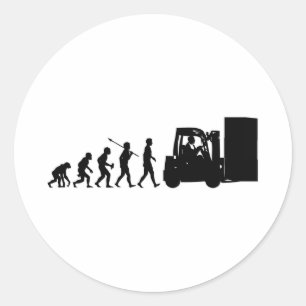 Forklift operator runt klistermärke