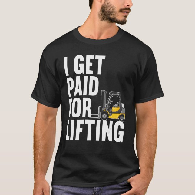 Forklift Operator Truck Worker T Shirt (Framsida)