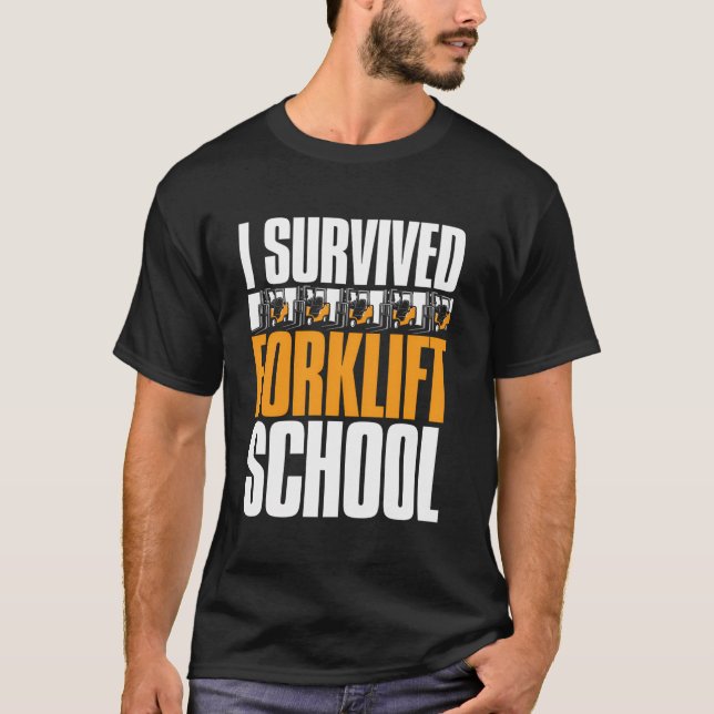 Forklifter School - Warehouse Auktoriserad Forklif T Shirt (Framsida)