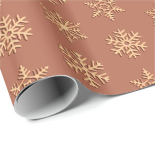 Förkoppra 3 D-snöflingor, anpassadebakgrund Presentpapper
