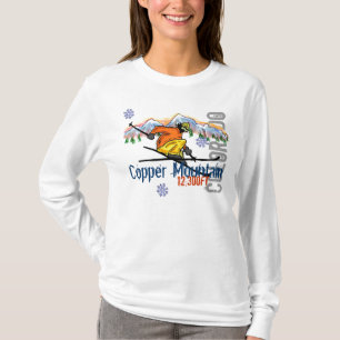 Förkoppra berg skidar höjdhoodien tee shirt