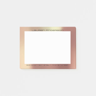Förkoppra den rosa guld- post-it block