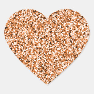 Förkoppra Fauxglitter Hjärtformat Klistermärke