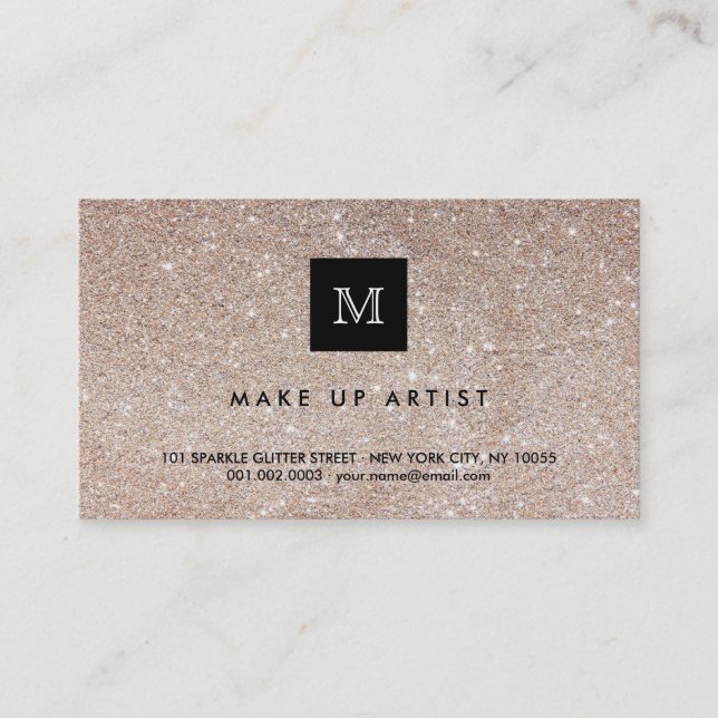 Förkoppra glitterSparkles som modern chic Visitkort (Framsida)