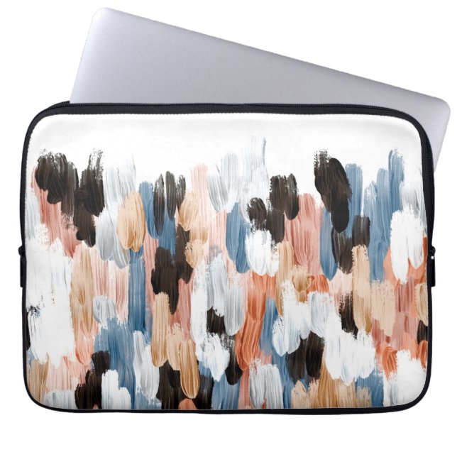Förkoppra och slösa penseldragabstraktdesignen laptop sleeve (Framsidan)