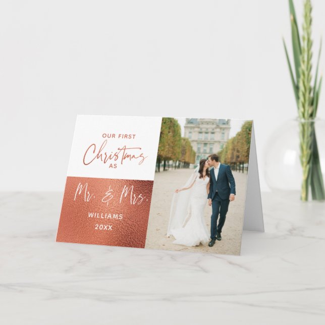 Förkopprar den 1st julen Herr & Fru för eleganten Helgkort (Framsida)