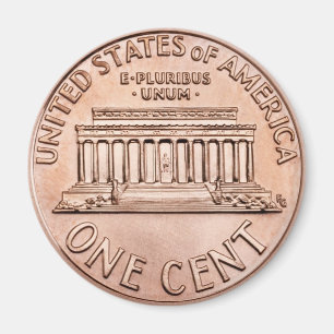 Förkopprar den Lincoln minnesmärken 2005 1 cent Magnet