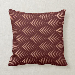 Förkopprar den rosa guden för art déco Burgundy Kudde