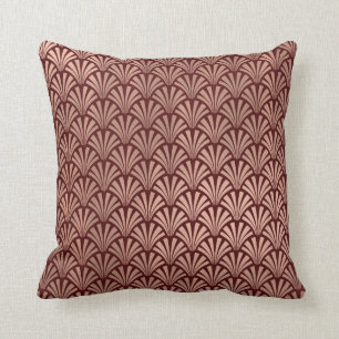 Förkopprar den rosa guden för art déco Burgundy Kudde