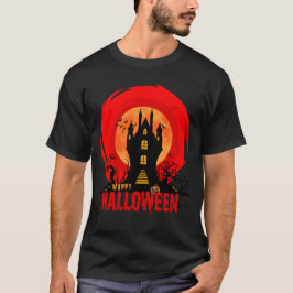 Förkortad Castle T-Shirt Gothic Full Moon T-Shirt