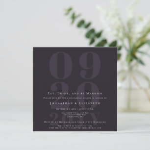 Förkortningsmiddag av typen Plum Lila - minimalist Inbjudningar