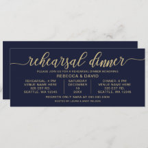 Förkortningsmiddag för marin och Guld Calligraphy