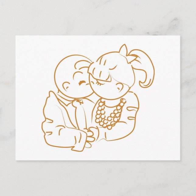 Förkrossande minnesobjekt - första kiss vykort (Framsida)