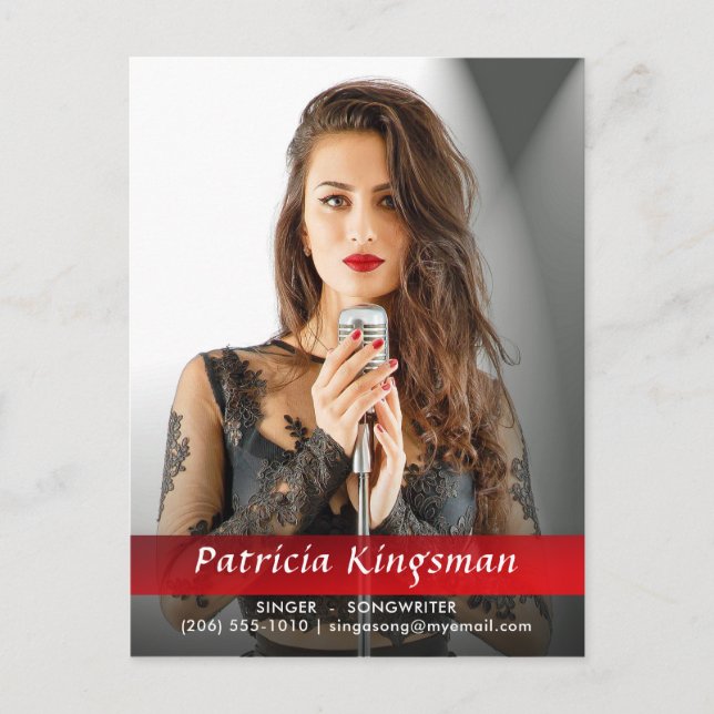 Förlaga till Actor Singer Songwriter Photo Comp Ze Vykort (Framsida)