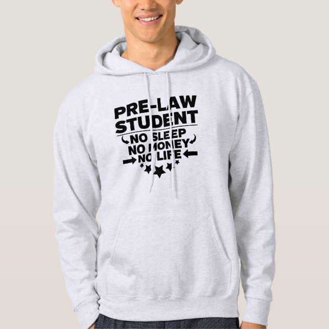 Förlagsaksaksakademin Student No Life or money Sweatshirt Med Luva (Framsida)