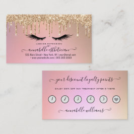 Förlängning av Eyelash Extension i glitter Guld Visitkort