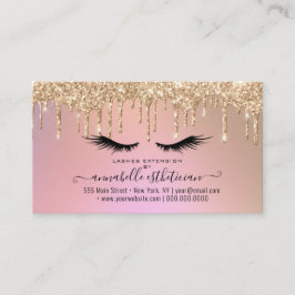 Förlängning av Eyelash Extension i glitter Guld Visitkort