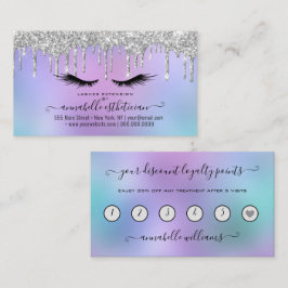 Förlängning av Eyelash Extension i glitter Silver Visitkort