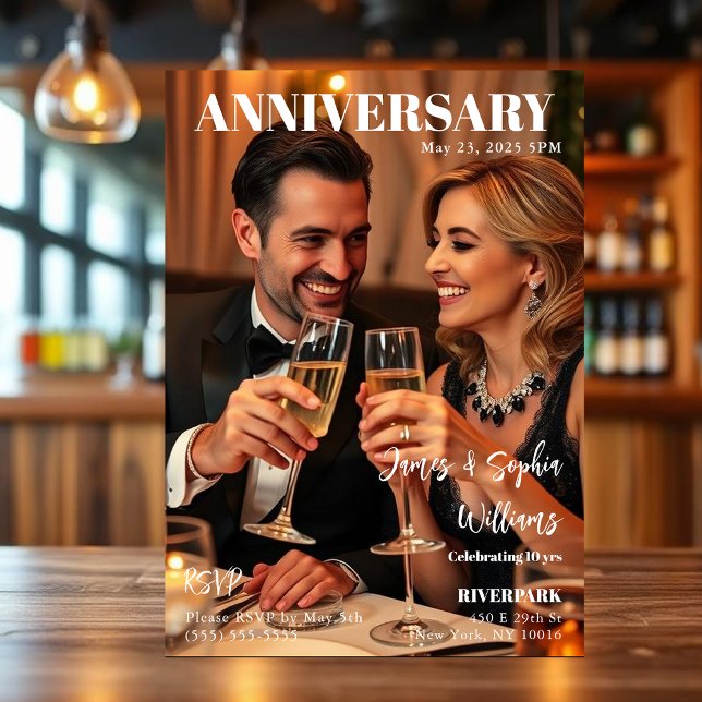 Förlängning av magasinaskydd inbjudningar (Magazine Cover Anniversary Invitation)