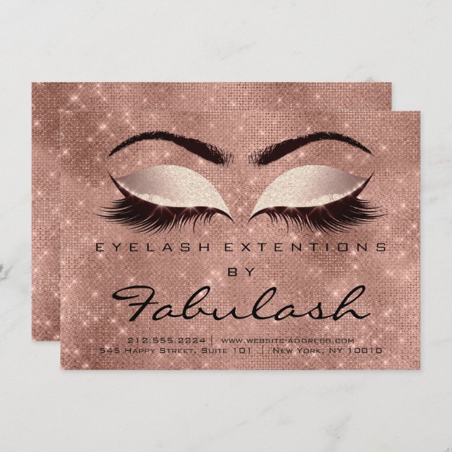 Förlängning av skönhetstecken Eftervård Instructio Inbjudningar (Fram/baksida)