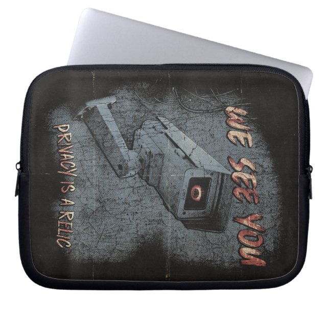 Förlängning - Techno-Dystopian Streetwear Design Laptop Fodral (Framsidan)