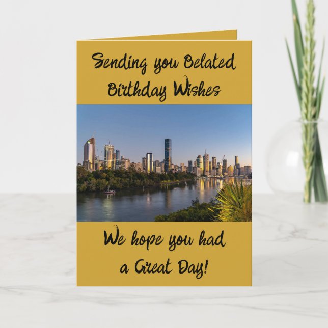 Förlängt födelsedag önskemål lägg till bild guld kort (Framsida)