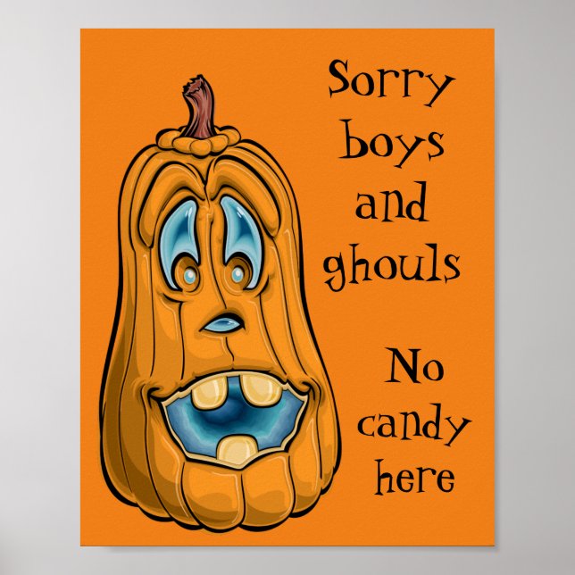 Förlåt att ingen Candy Halloween-dörrsignatur Poster (Framsidan)
