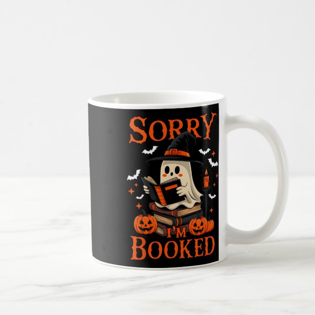 Förlåt att jag är bokad som Ghost Reading Bok Älsk Kaffemugg (Höger)
