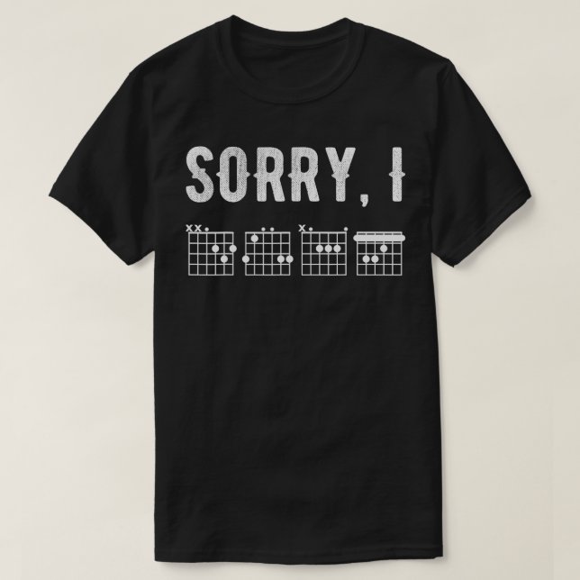 Förlåt att jag Gömde meddelandeguitar Chords för T Shirt (Design framsida)