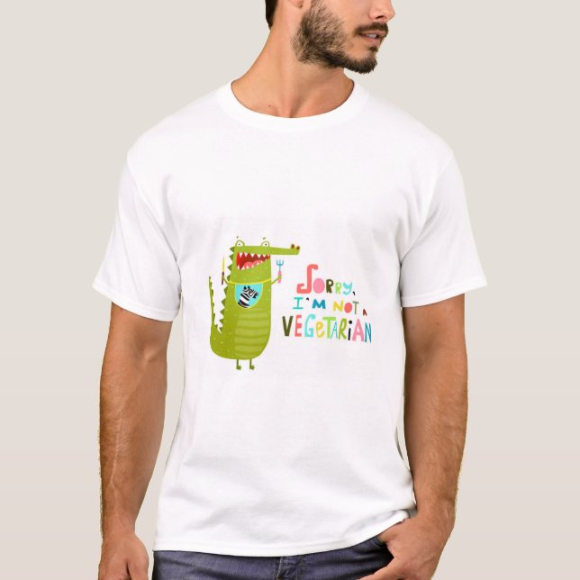 Förlåt att jag inte är vegetarian t shirt (Framsida)