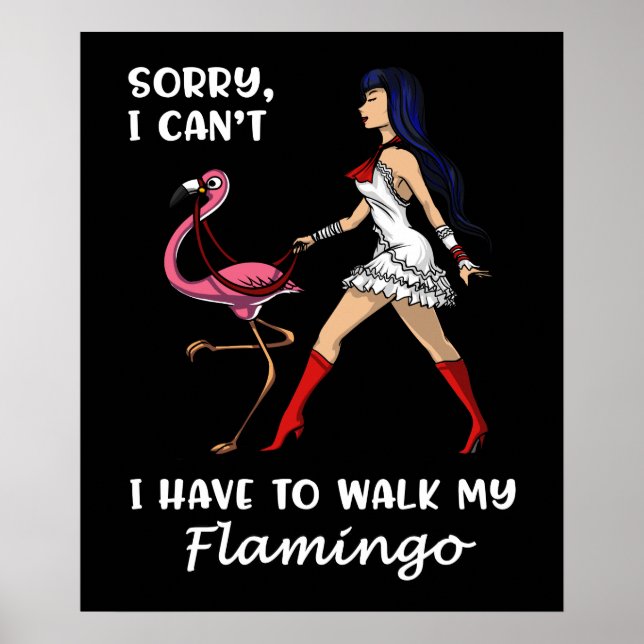 Förlåt att jag måste gå min Flamingo Bird Poster (Framsidan)
