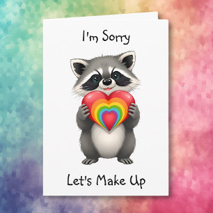 Förlåt att jag missar dig LGBTQ Raccoon Kort