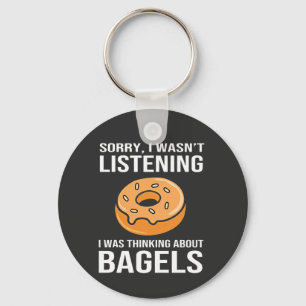 Förlåt att jag tänkte på Bagels Jewish Hanukkah Nyckelring