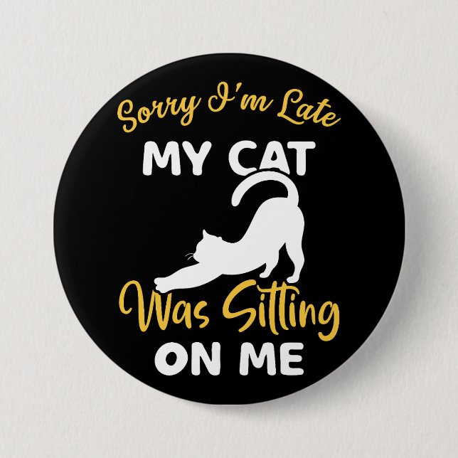 Förlåt att jag var sen Sitta på mig. Knapp (Framsida)